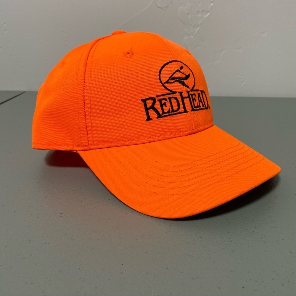 Red Head Orange Hunting Hat Cap Snap Back EUC